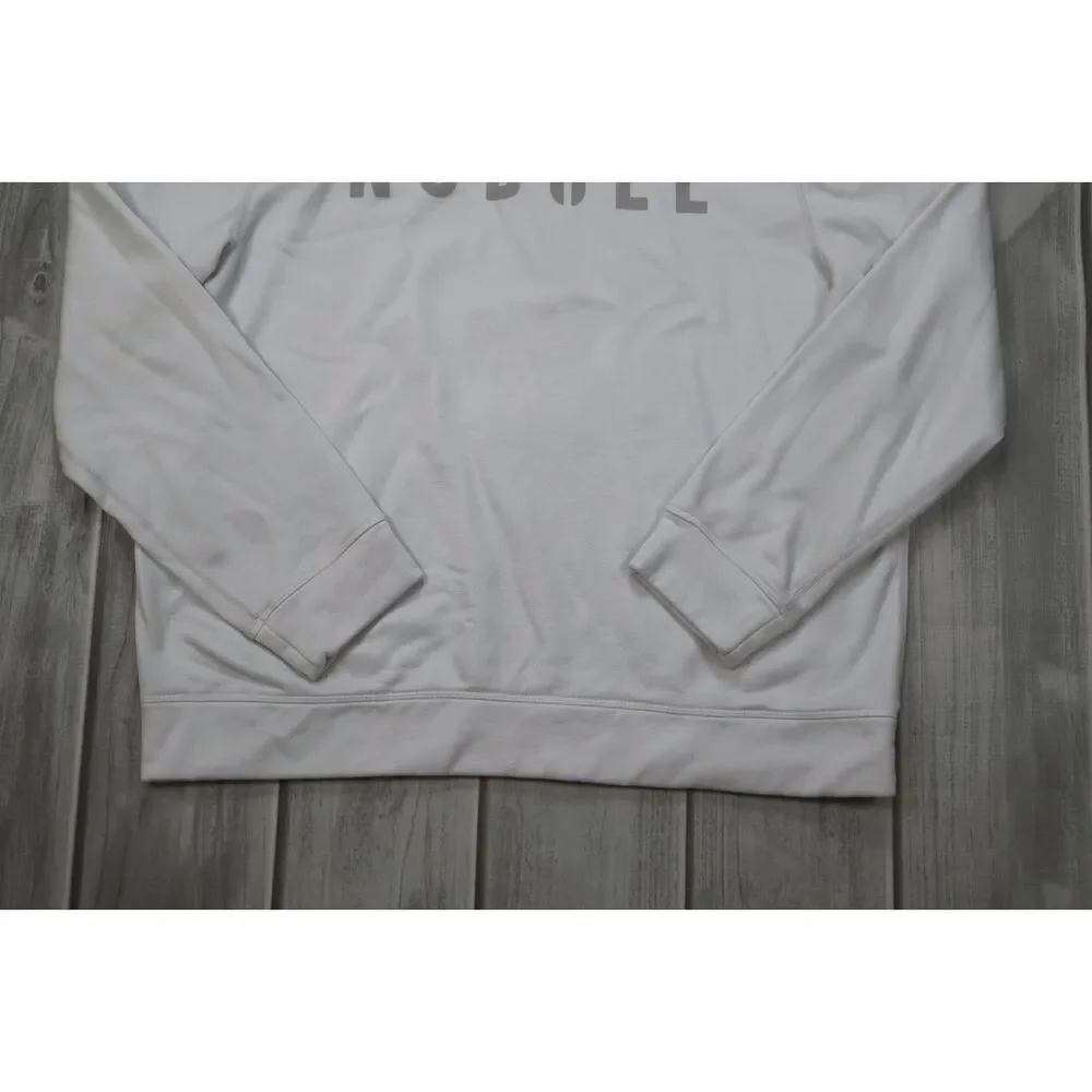 NOBULL Sweatshirt Women's XL White Relaxed Pullover Fleece Logo Active Oversized